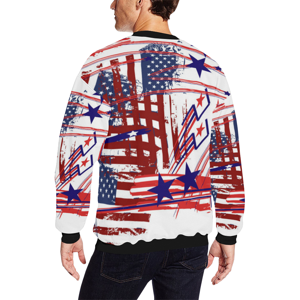4th of July All Over Print Crewneck Sweatshirt for Men (Model H18)