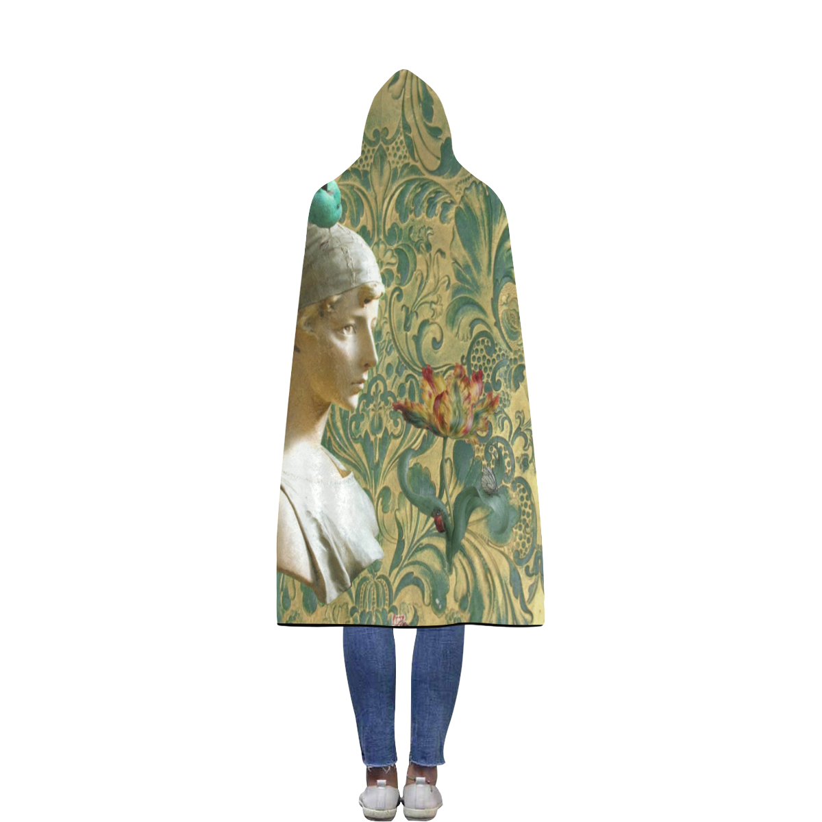 Tulip Girl Flannel Hooded Blanket 56''x80''