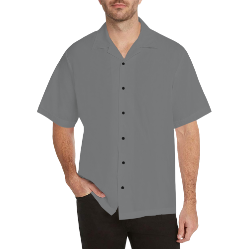 Peaceful Pewter Solid Colored Hawaiian Shirt (Model T58)