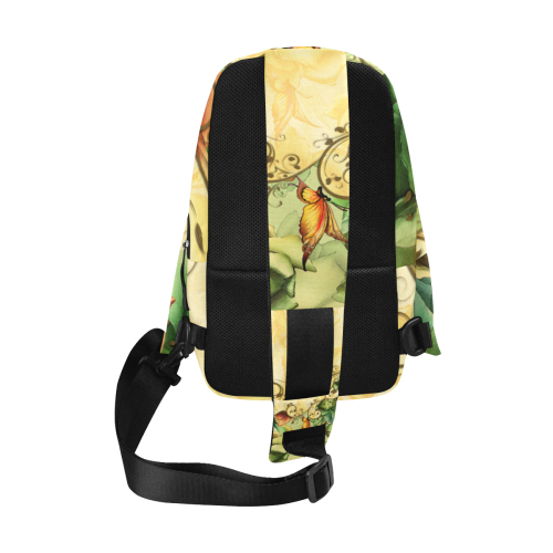 Colorful flowers with butterflies Chest Bag (Model 1678)