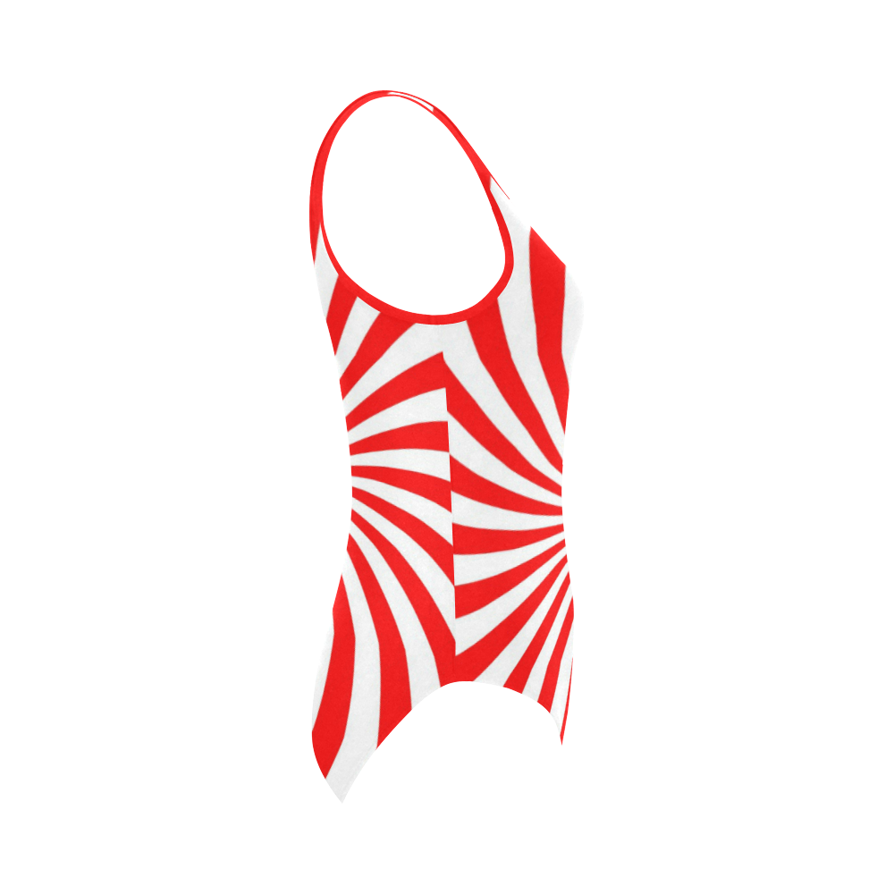 PEPPERMINT TUESDAY SWIRL Vest One Piece Swimsuit (Model S04)