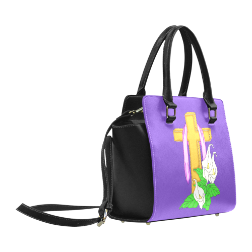 Easter Cross Purple Classic Shoulder Handbag (Model 1653)