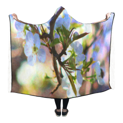 Pear Tree Blossoms Hooded Blanket 80''x56''