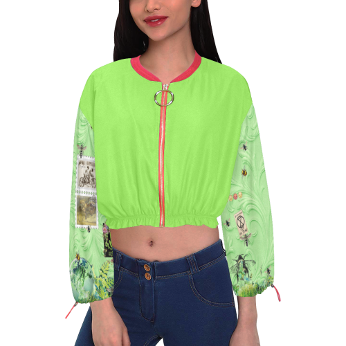 Running Out of Time 2 Cropped Chiffon Jacket for Women (Model H30)