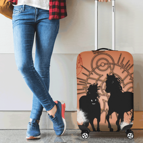 Black horse silhouette Luggage Cover/Small 18"-21"