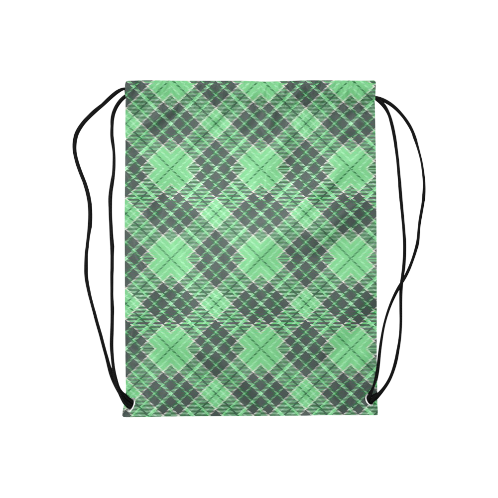 STRIPES LIGHT GREEN Medium Drawstring Bag Model 1604 (Twin Sides) 13.8"(W) * 18.1"(H)
