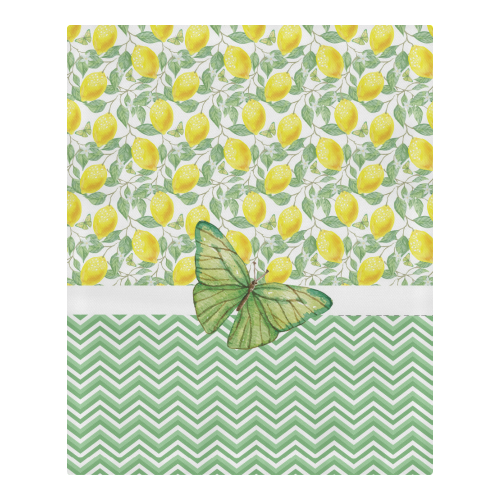 Butterfly And Lemons 3-Piece Bedding Set