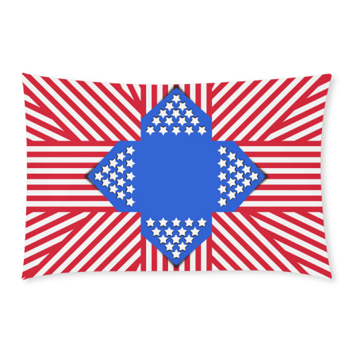 USA Patriotic Stripes with Blue Stars 3-Piece Bedding Set