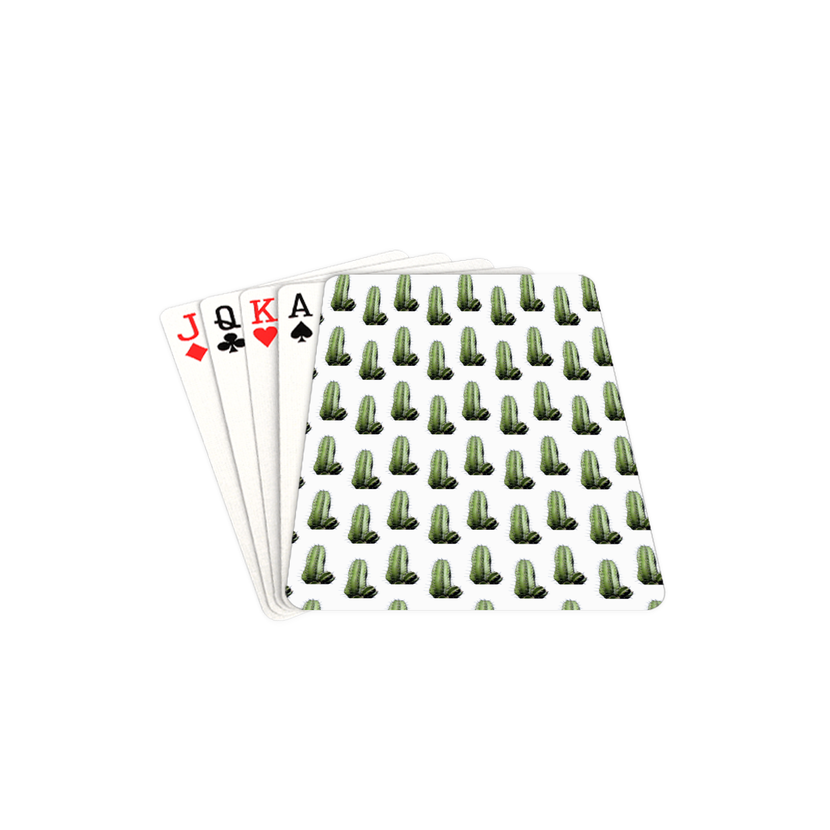 cactus white pattern Playing Cards 2.5"x3.5"