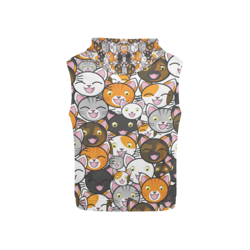 Funny Cats All Over All Over Print Sleeveless Hoodie for Kid (Model H15)