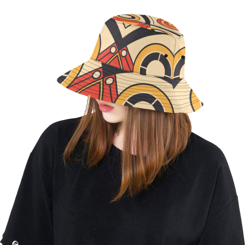 Geo Aztec Bull Tribal All Over Print Bucket Hat