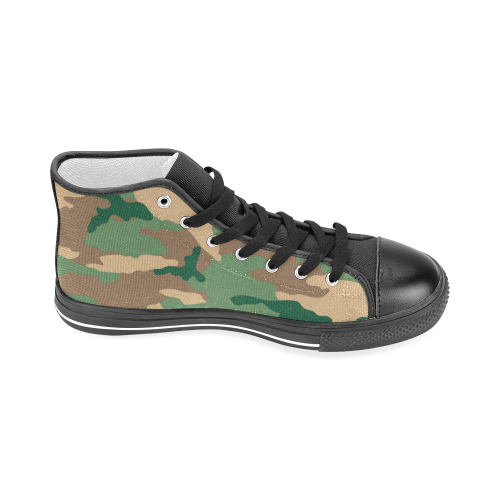 Dark Woodland CamoUFLAGE Men’s Classic High Top Canvas Shoes (Model 017)