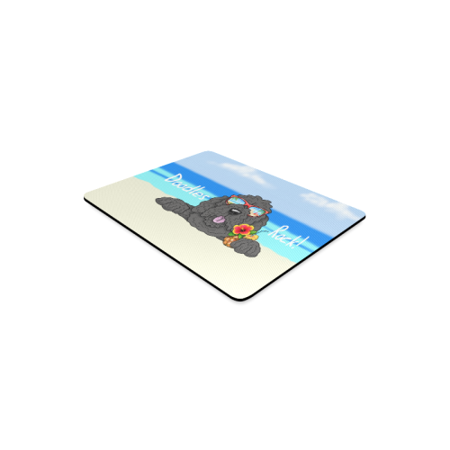 Doodle Beach- black Rectangle Mousepad