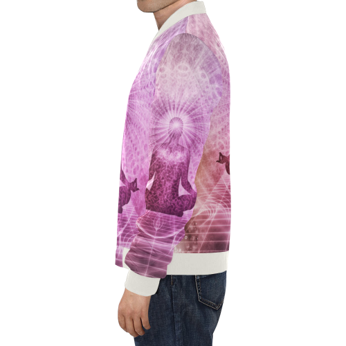 meditation yoga graphic art All Over Print Bomber Jacket for Men/Large Size (Model H19)