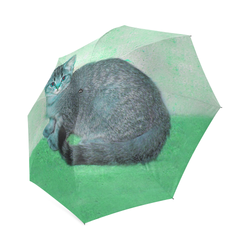 Turquoise kitten Foldable Umbrella (Model U01)