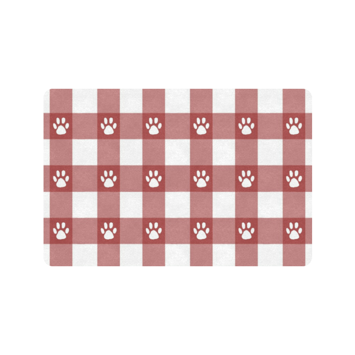 Plaid and paws Doormat 24"x16" (Black Base)