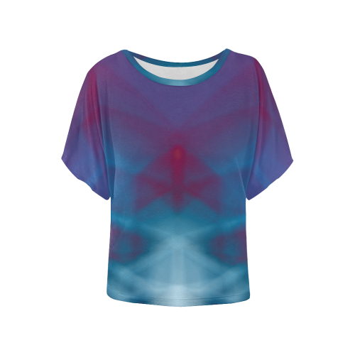 Abstract Women's Batwing-Sleeved Blouse T shirt (Model T44)