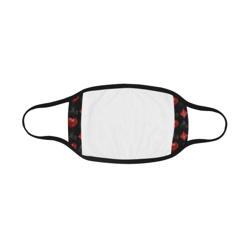 Las Vegas Black and Red Casino Poker Card Shapes Mouth Mask
