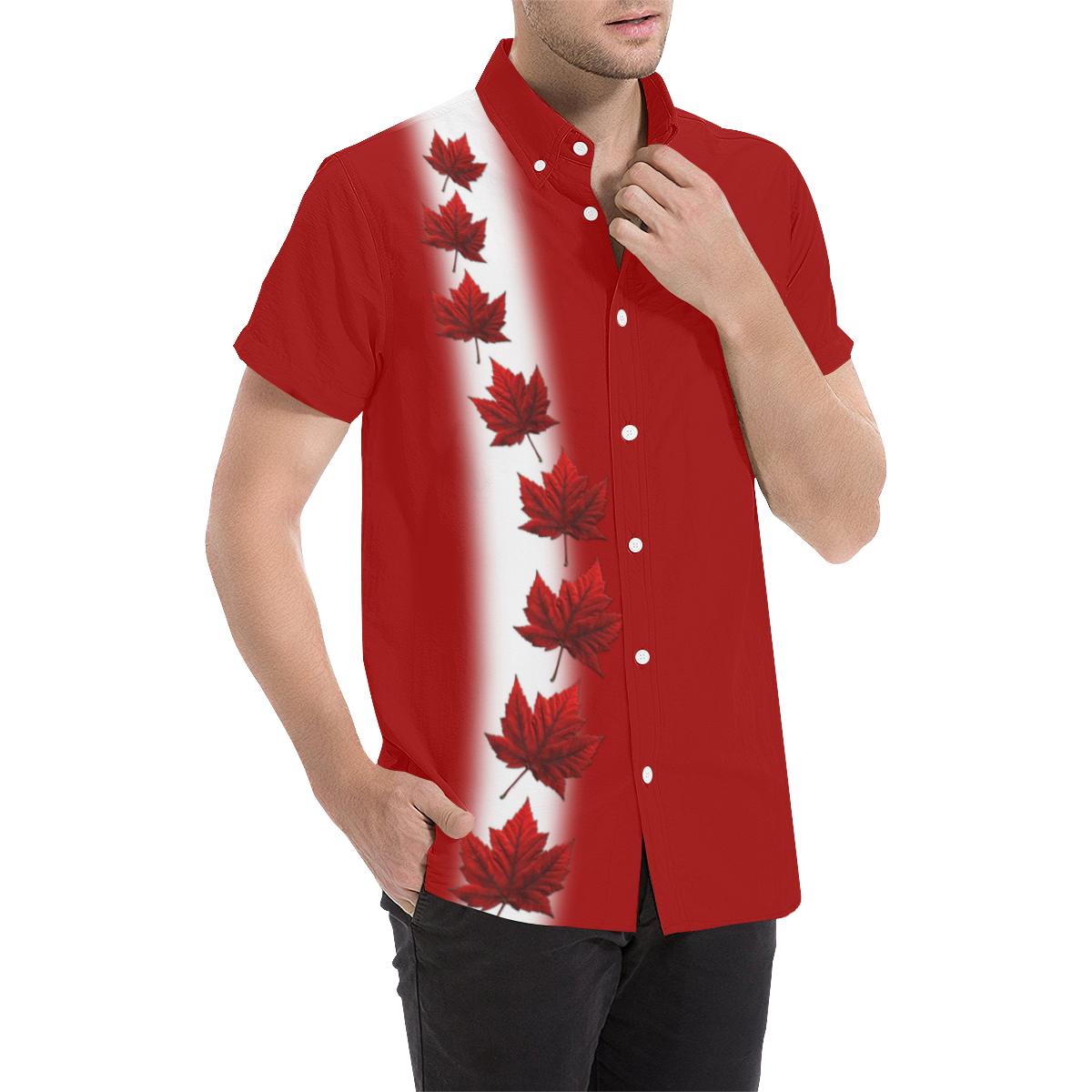 Canada Souvenir Shirts Men's All Over Print Short Sleeve Shirt (Model T53)