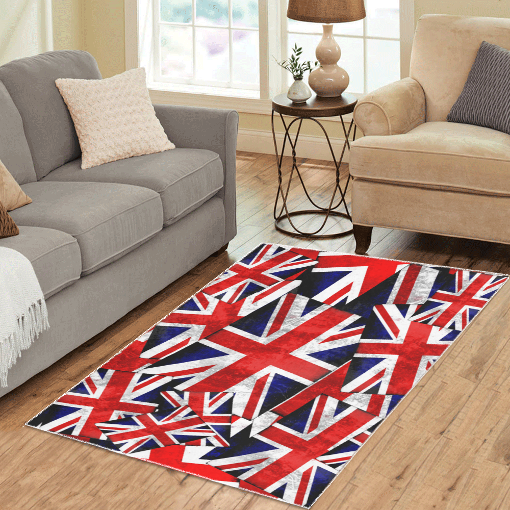Union Jack British UK Flag Area Rug 5'x3'3''