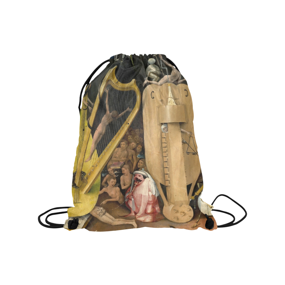 Hieronymus Bosch-The Garden of Earthly Delights (m Medium Drawstring Bag Model 1604 (Twin Sides) 13.8"(W) * 18.1"(H)