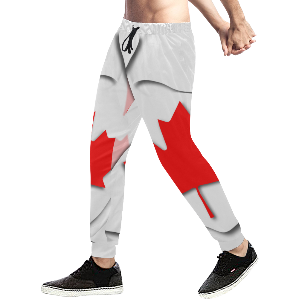 Flag of Canada Men's All Over Print Sweatpants (Model L11)