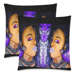 ladyfirst 2PC PILL Custom Zippered Pillow Cases 18"x 18" (Twin Sides) (Set of 2)