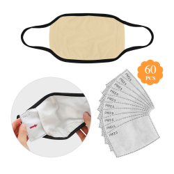 color moccasin Mouth Mask (60 Filters Included) (Non-medical Products)