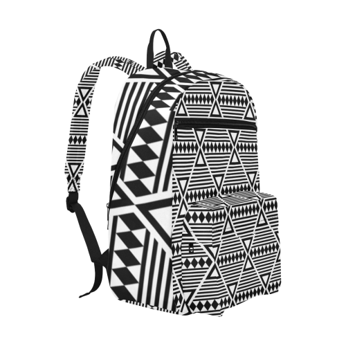 Black Aztec Tribal Large Capacity Travel Backpack (Model 1691)