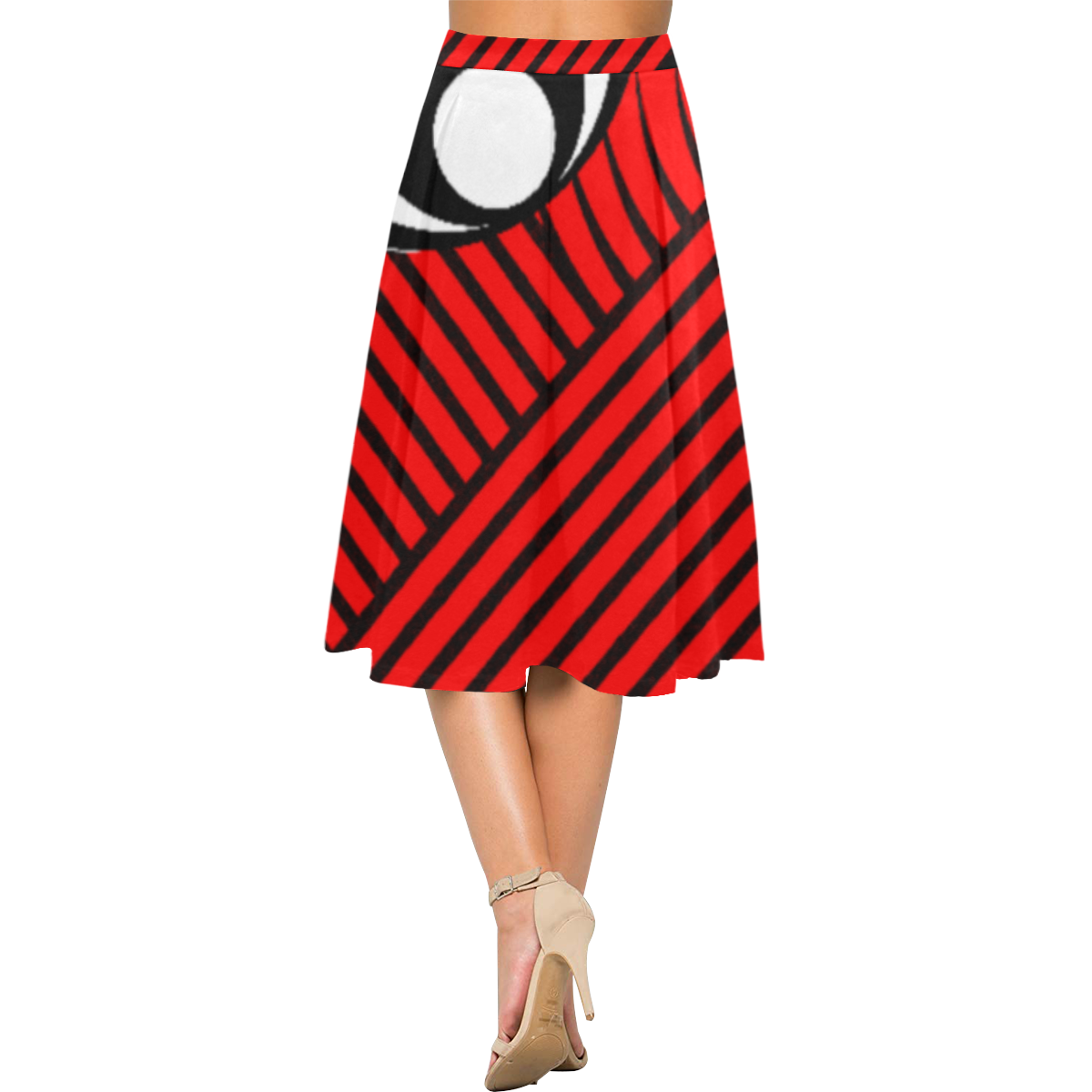 TOTAL RED Aoede Crepe Skirt (Model D16)