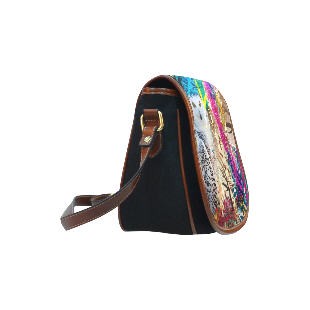 Night Owl Crossbody Saddle Bag Saddle Bag/Small (Model 1649)(Flap Customization)