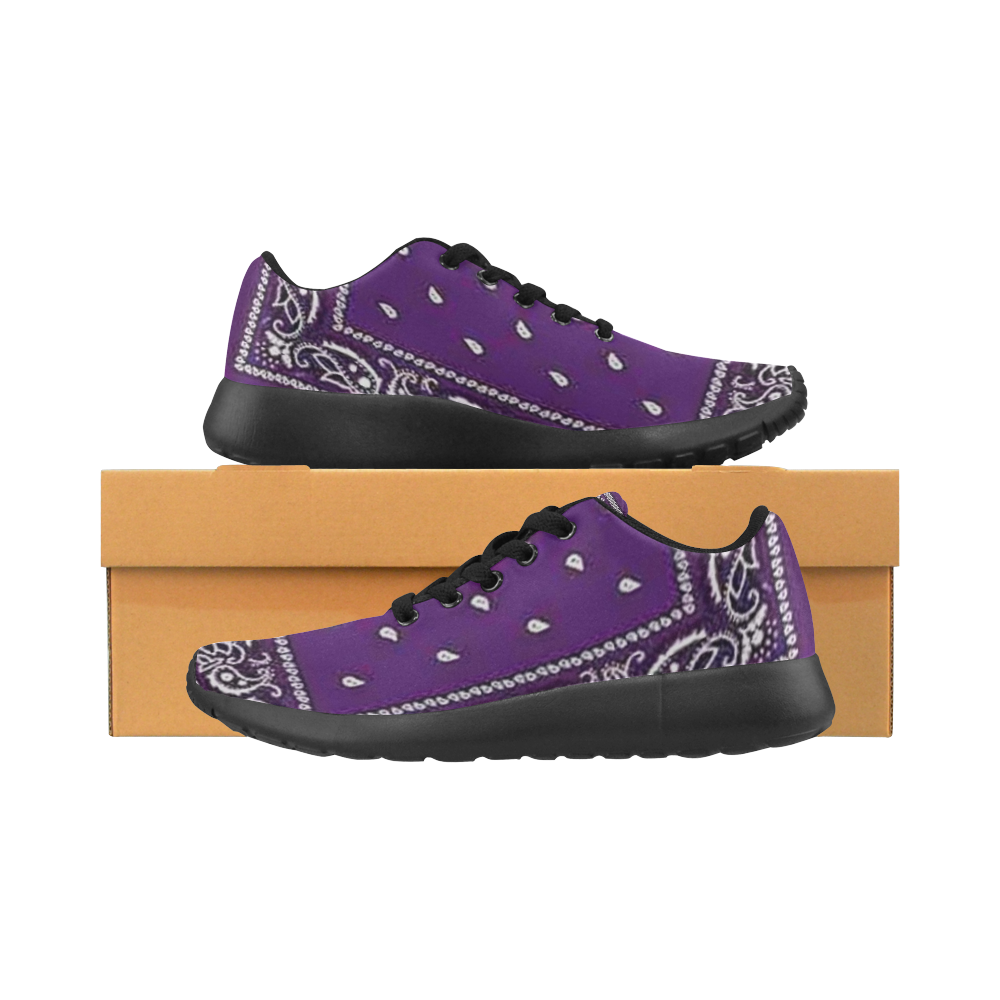 Purple Bandana Women-Black Women’s Running Shoes (Model 020)