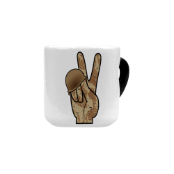 Desert Camouflage Peace Sign Heart-shaped Morphing Mug