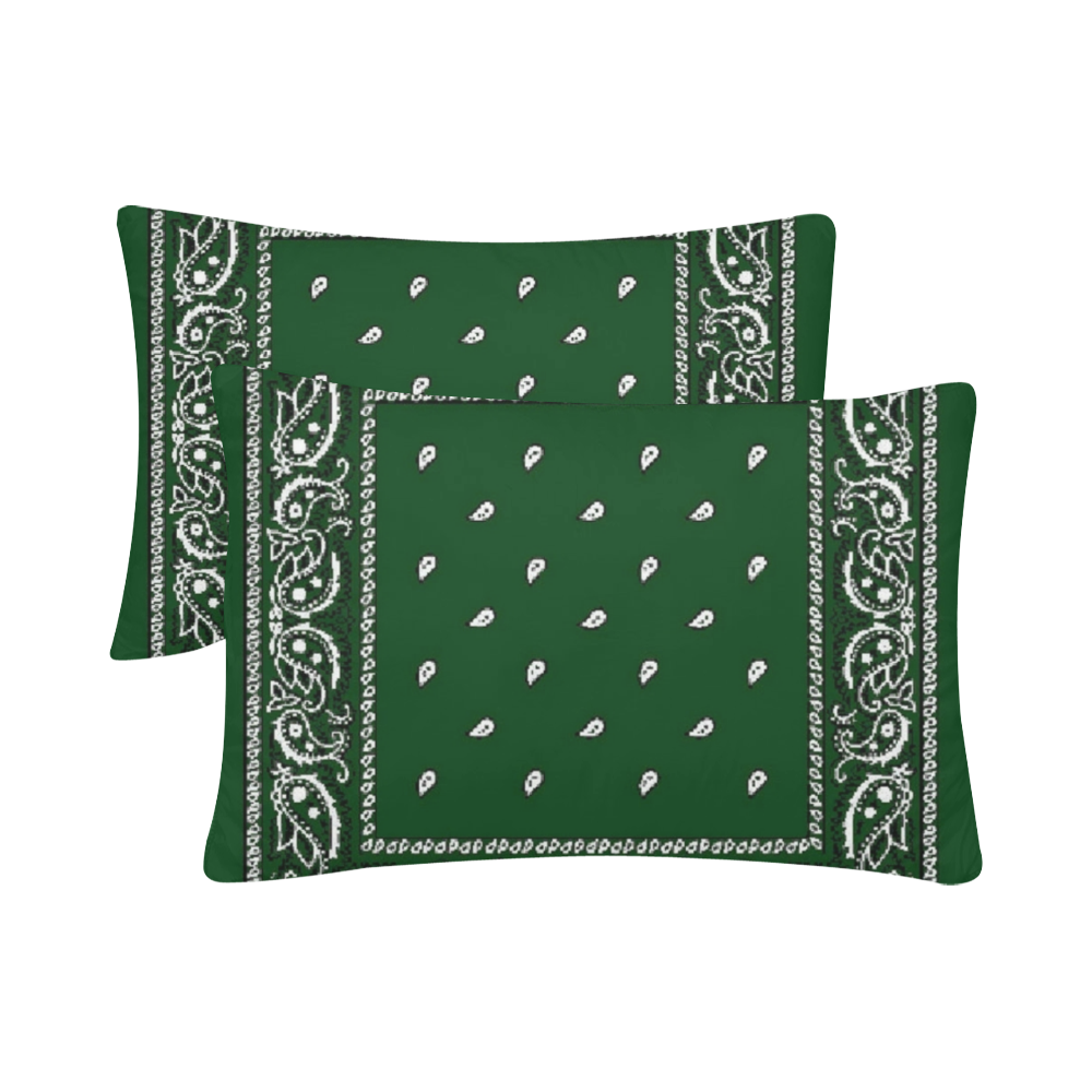 KERCHIEF PATTERN GREEN Custom Pillow Case 20"x 30" (One Side) (Set of 2)