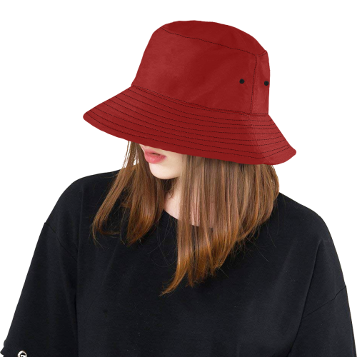 color dark red All Over Print Bucket Hat