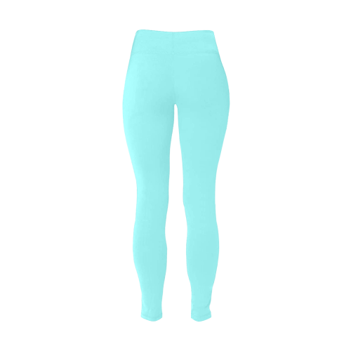 color ice blue Women's Plus Size High Waist Leggings (Model L44)