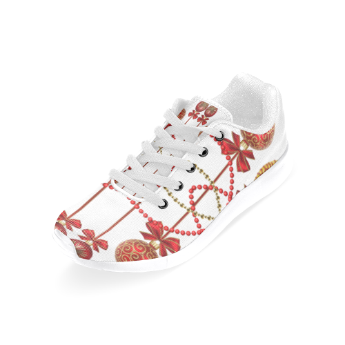 Red and Gold Christmas Ornaments Women's Running Shoes/Large Size (Model 020)