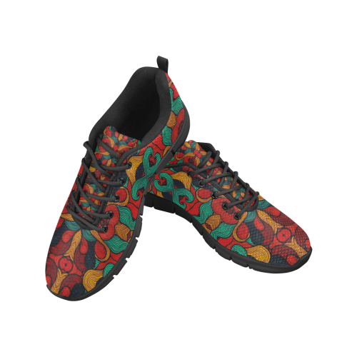 psychedelic art Women's Breathable Running Shoes/Large (Model 055)