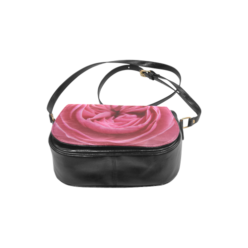 Rose Fleur Macro Classic Saddle Bag/Small (Model 1648)