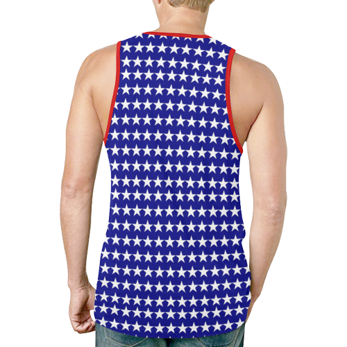 Red and Blue with Stars New All Over Print Tank Top for Men (Model T46)