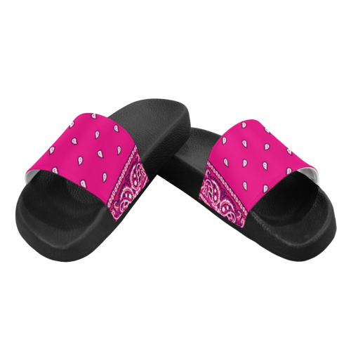 KERCHIEF PATTERN PINK Women's Slide Sandals (Model 057)