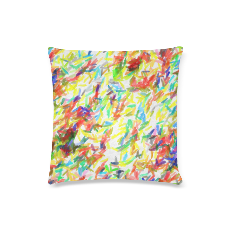 Colorful brush strokes Custom Zippered Pillow Case 16"x16"(Twin Sides)