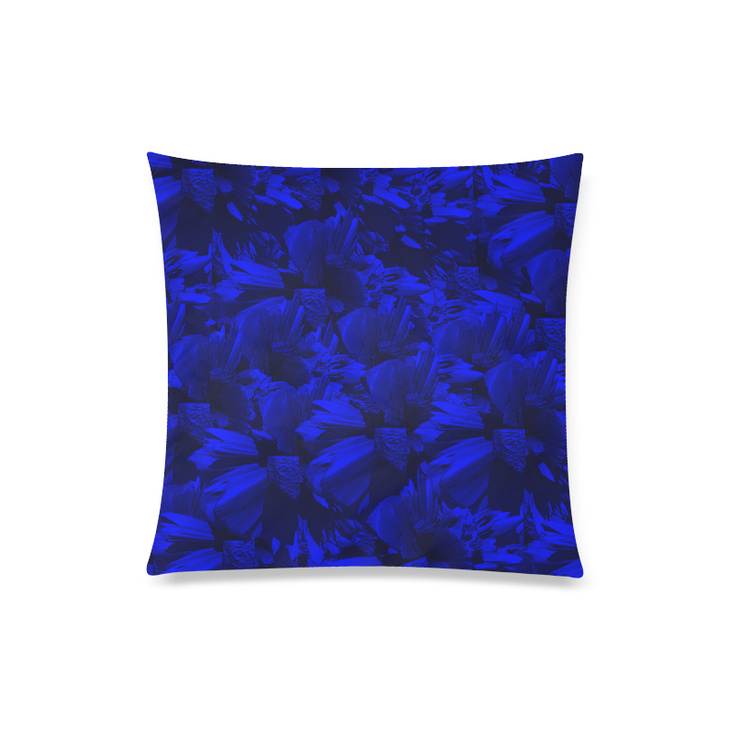 A202 Rich Blue and Black Abstract Design Custom Zippered Pillow Case 20"x20"(Twin Sides)