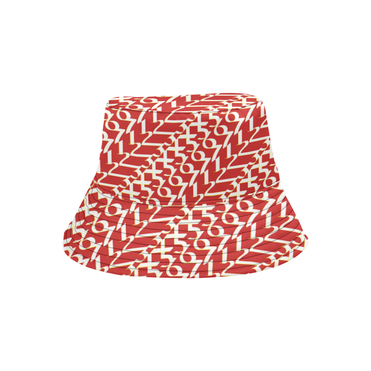 NUMBERS Collection 1234567 Lava Red All Over Print Bucket Hat
