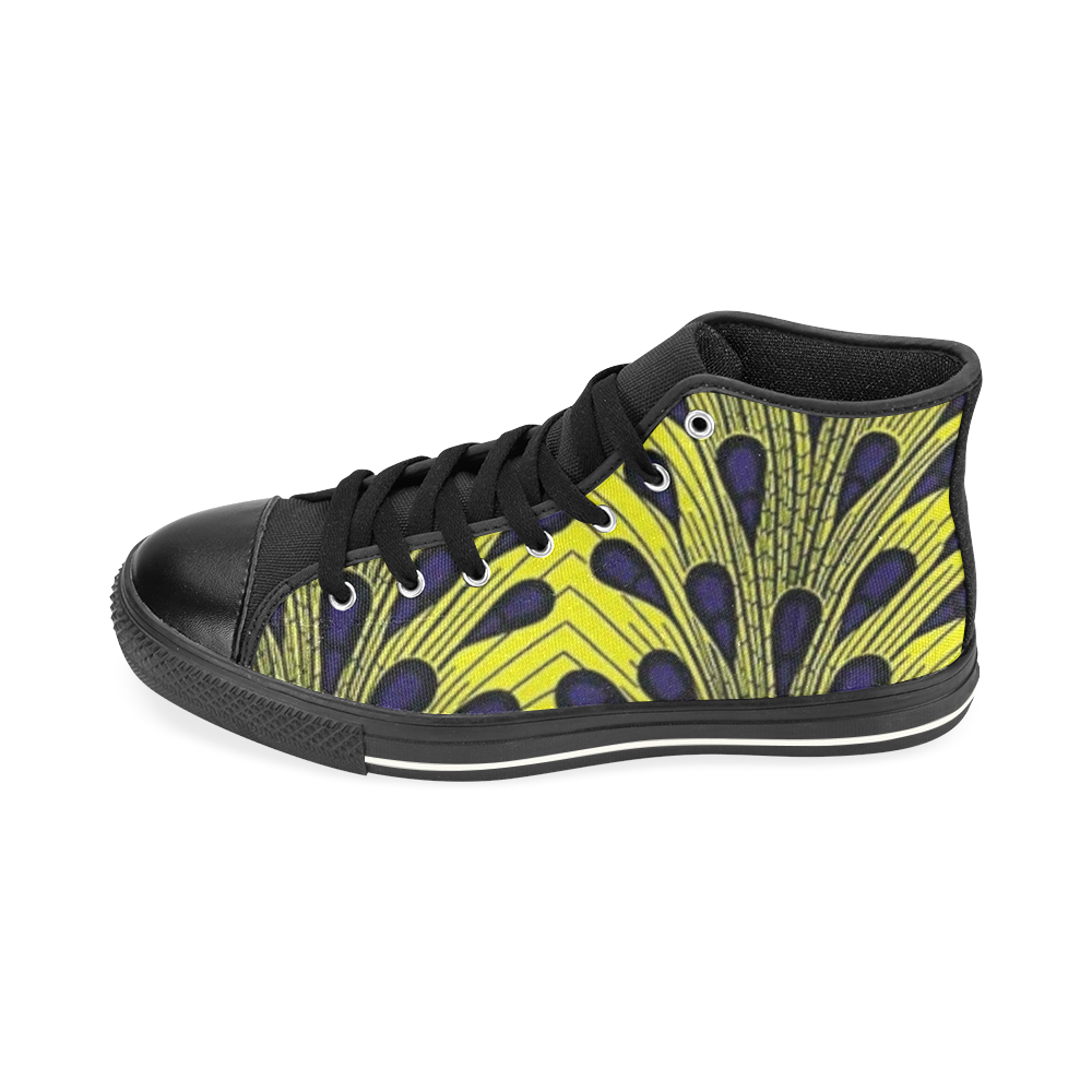 yellow af Amerie' Bowde' High Top Canvas Shoes for Kid (Model 017)