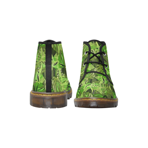 Tropical Jungle Leaves Camouflage Women's Canvas Chukka Boots (Model 2402-1)