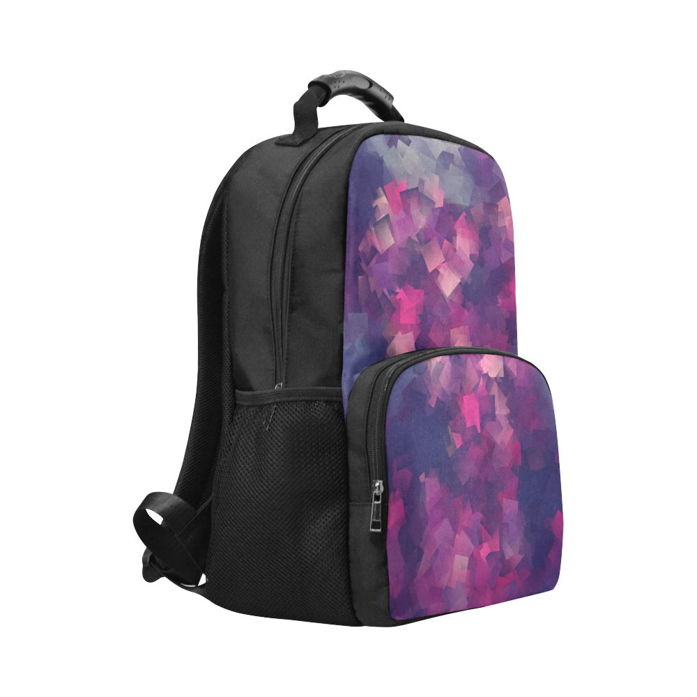 purple pink magenta cubism #modern Unisex Laptop Backpack (Model 1663)