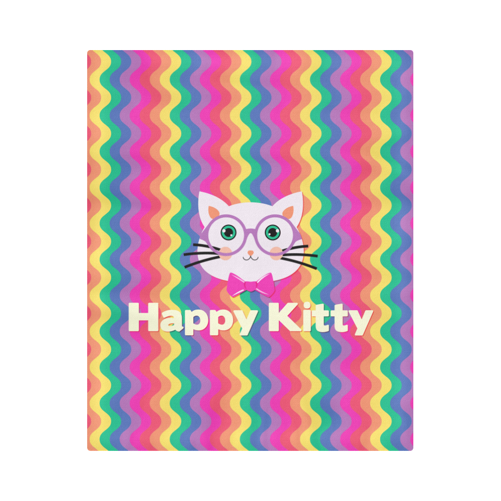 Happy Kitty Duvet Cover 86"x70" ( All-over-print)