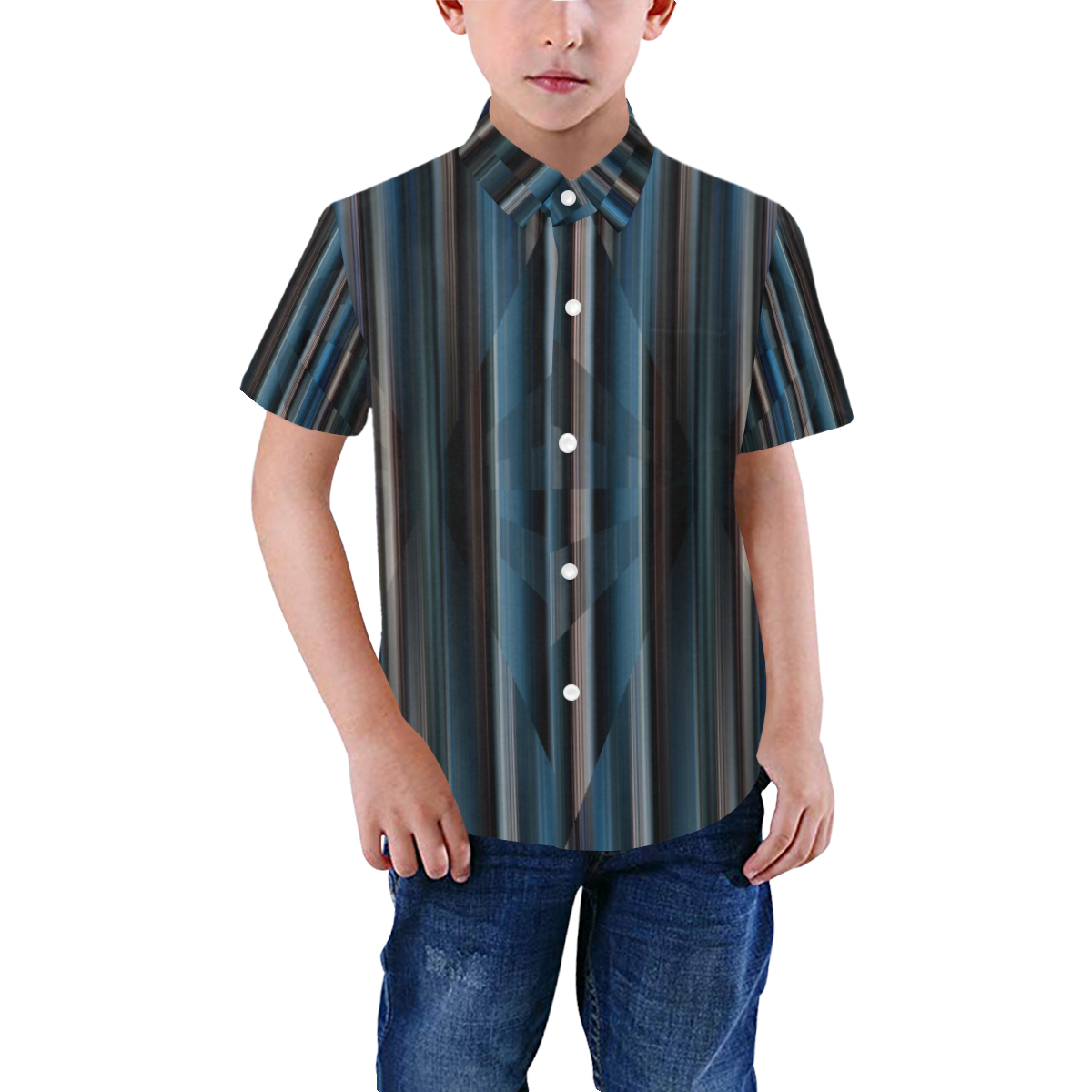 Blue Dimension Boys' All Over Print Short Sleeve Shirt (Model T59)