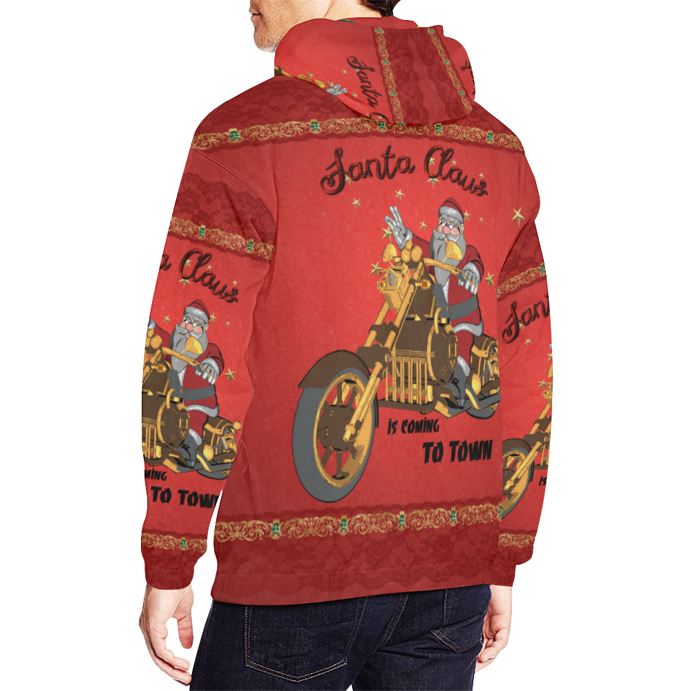 Santa Claus wish you a merry Christmas All Over Print Hoodie for Men/Large Size (USA Size) (Model H13)